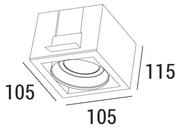 ZAHO Zapuštěné svítidlo ERO RD2, 1xGU10, 105x105 mm Barva: Bílá