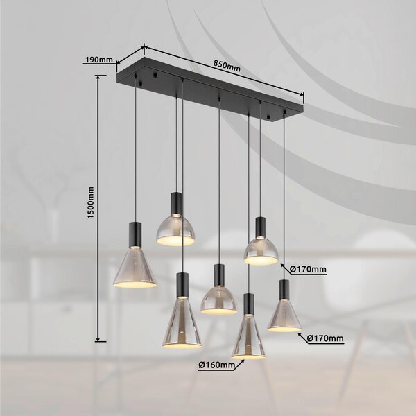 ZÁVĚSNÉ LED SVÍTIDLO, 97/33/150 cm Globo - Online Only svítidla, Online Only