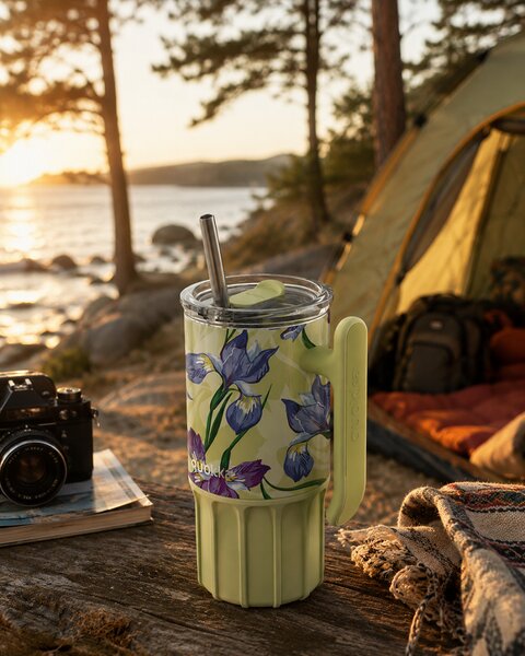 Termohrnek Umi s brčkem, 720ml, Quokka, green tea