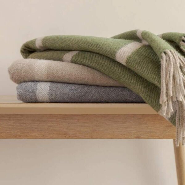 Deka Supersoft vlna / Caregora Angora Grey Silver Windowpane Check 190 x 136cm - John Hanly