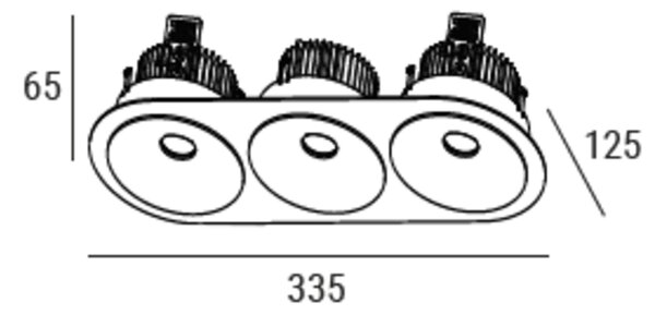 ZAHO Zapuštěné LED svítidlo SPEAKER RD100, 28W, š. 335 mm, 60° Barva: Bílá, Teplota světla: 3000K - teplá bílá, Stmívání, řízení: ON/OFF (bez stmívání)