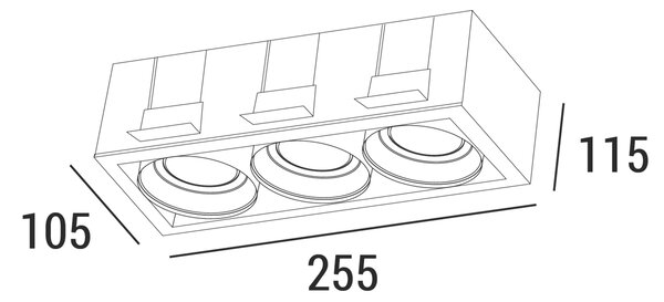 ZAHO Zapuštěné svítidlo ERO RD2, 3xGU10, d. 255 mm Barva: Bílá