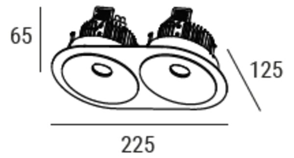 ZAHO Zapuštěné LED svítidlo SPEAKER RD100, 19W, š. 225 mm, 60° Barva: Bílá, Teplota světla: 3000K - teplá bílá, Stmívání, řízení: ON/OFF (bez stmívání)