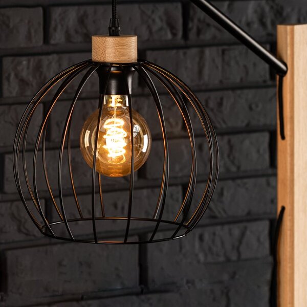 BRITOP Stolní lampa MANDARINE, 1xE27, v. 67 cm Barva podstavy: Bukové dřevo