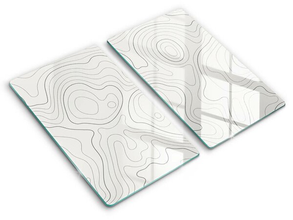 Skleněná krájecí deska Line art design