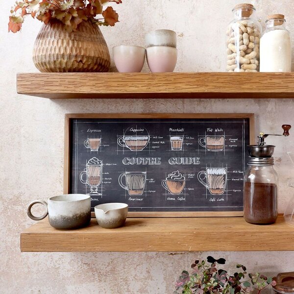 Černá nástěnná cedule s dřevěným rámem Coffee – 40*30 cm - Chic Antique