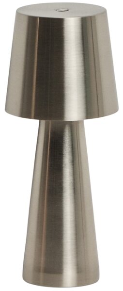 Kave Home Stříbrná kovová zahradní stolní LED lampa Arenys S