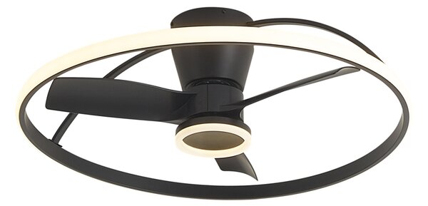 Stropní ventilátor černý vč. LED s dálkovým ovládáním - Steer