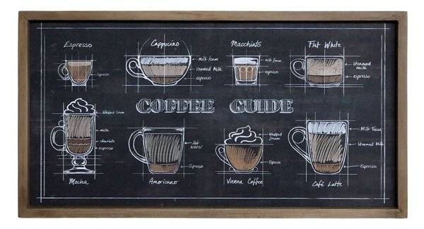 Černá nástěnná cedule s dřevěným rámem Coffee – 40*30 cm - Chic Antique