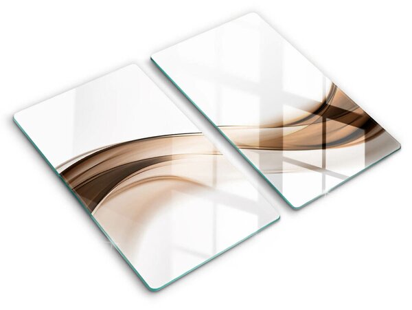 Skleněná krájecí deska Abstraktní hnědé čáry