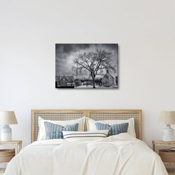Obraz černobílé vesnice (70x50 cm)