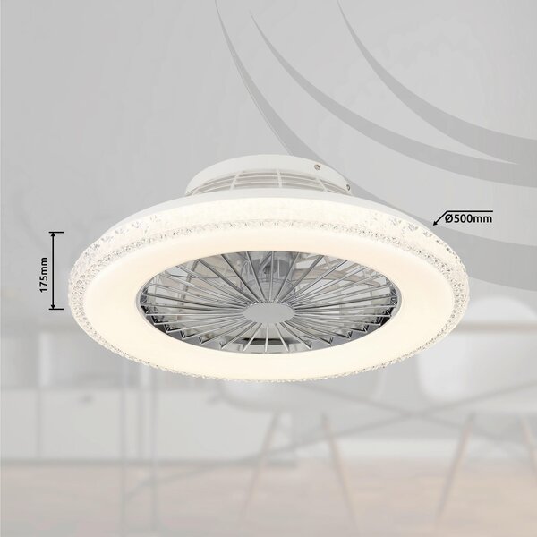 STROPNÍ VENTILÁTOR, 50/17,5 cm Globo - Online Only svítidla, Online Only
