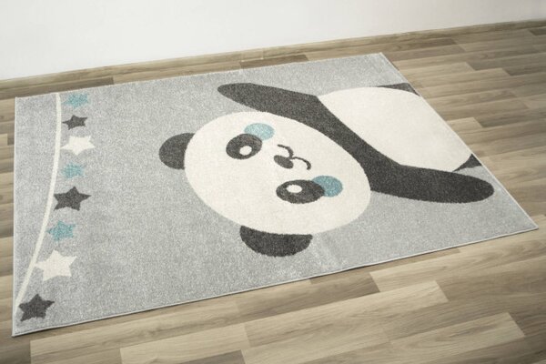 Dětský koberec Emily Kids 5864A Panda šedý / tyrkysový