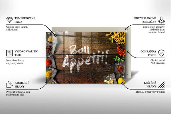 Skleněná deska za sporák Bon appetit