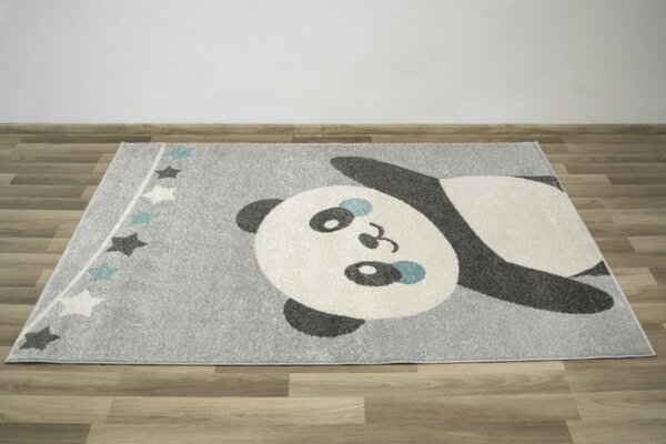 Dětský koberec Emily Kids 5864A Panda šedý / tyrkysový