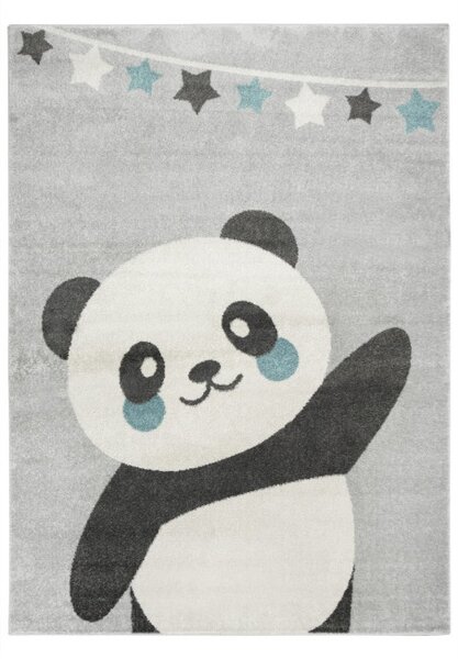 Dětský koberec Emily Kids 5864A Panda šedý / tyrkysový