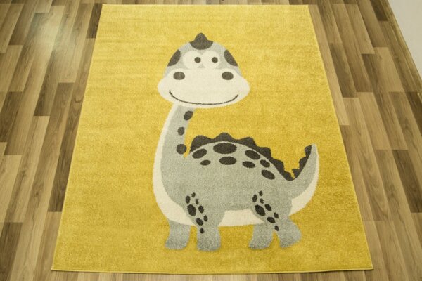 Dětský koberec Emily Kids 5860D Dinosaurus žlutý