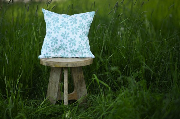 Nelly TENCLEN - povlečení na polštář zelený květ Rozměr: 40/40 CM ZIP