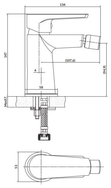 Cersanit S951-351 - Bidetová baterie MODUO lesklý chrom