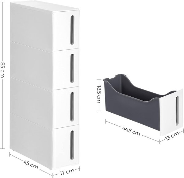 SONGMICS Úložný kuchyňský regál BASTEN 84 cm bílý