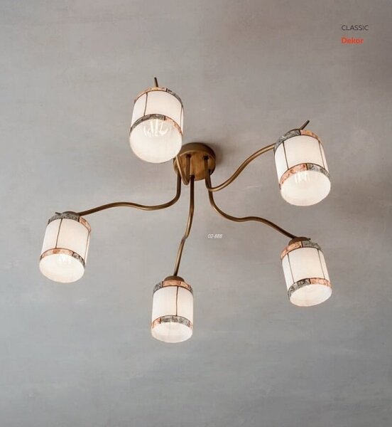 Redo 02-888 - Přisazený lustr DEKOR 5xE27/42W/230V pr. 52,3 cm bronz