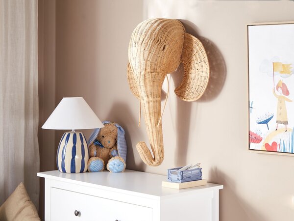 Závěsná ozdoba Slon GRUNEY Ratan 83 cm Přírodní