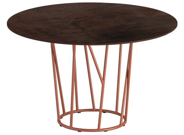 Fast Jídelní stůl Wild, Fast, kulatý 120x73 cm, rám lakovaný hliník barva dle vzorníku, deska keramika dekor Dove