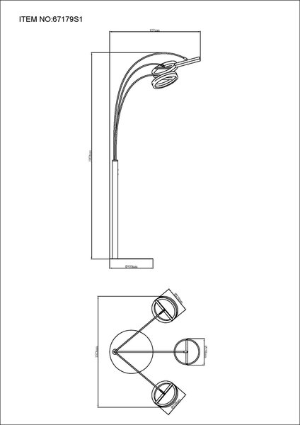 STOJACÍ LED LAMPA, 83,7/102,3/190,2 cm Globo - Online Only svítidla, Online Only