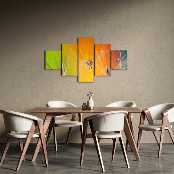 Obraz kapek na rostlině (125x70 cm)