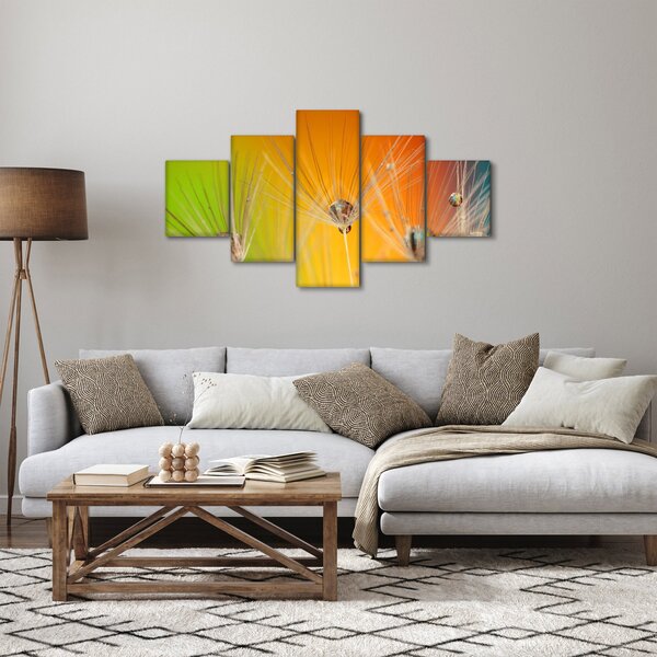 Obraz kapek na rostlině (125x70 cm)