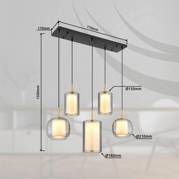 ZÁVĚSNÉ LED SVÍTIDLO, 93/31.5/150 cm Globo - Online Only svítidla, Online Only