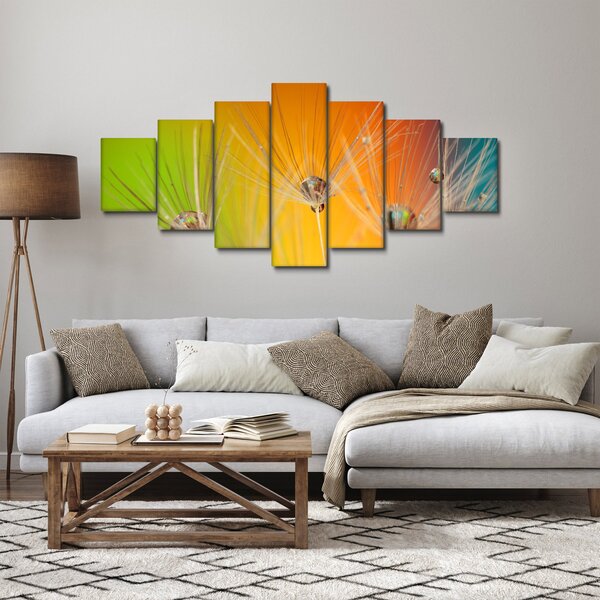 Obraz kapek na rostlině (210x100 cm)