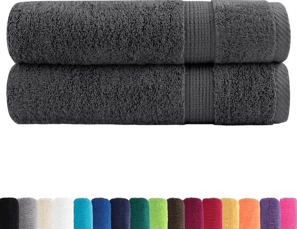 Prémiové osušky SOLUND 2 ks antracitové 100x150 cm 600 g/m²