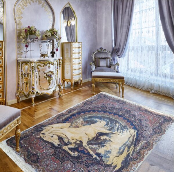 Koberec Exkluzivní Qum Silk 04 modrý