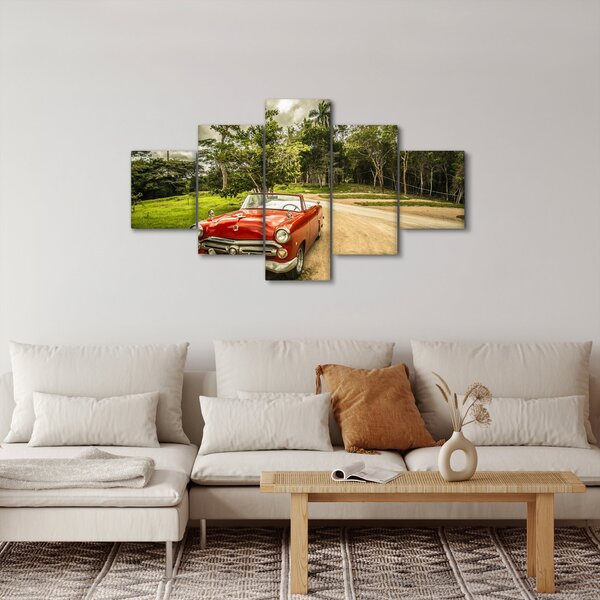 Obraz - auto veterán v přírodě (125x70 cm)