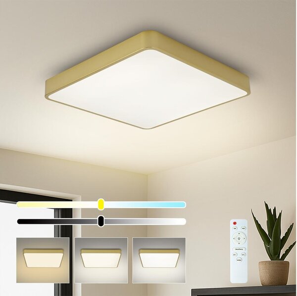 BRILAGI-LED Stm. str. sv. POOL SQUARE LED/36W/230V 3000-6000K 40x40 cm zlatá+DO