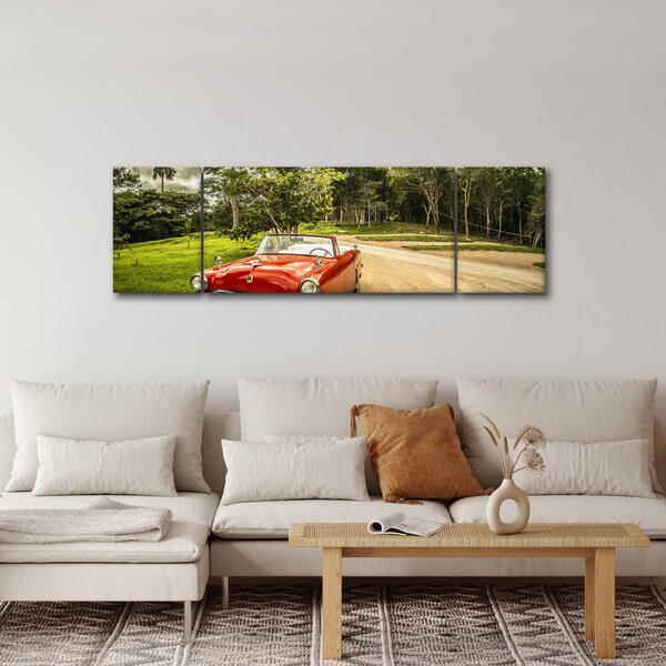 Obraz - auto veterán v přírodě (170x50 cm)