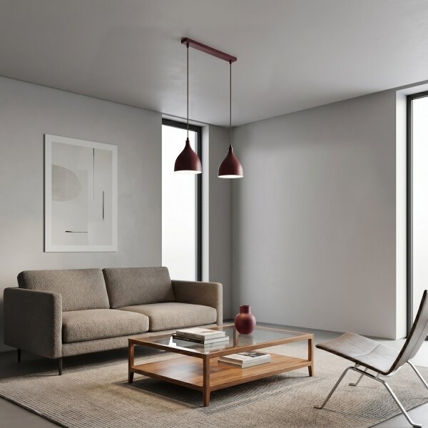 Lustr na lanku NOAK CLASSIC 2xE27/15W/230V burgundy