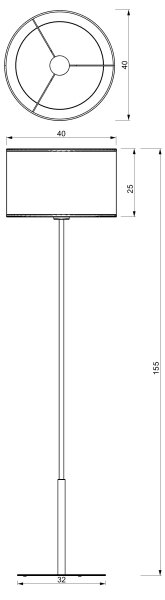 Stojací lampa ARDEN 1xE27/15W/230V béžová/hnědá