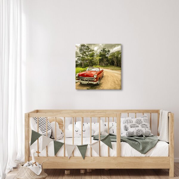 Obraz - auto veterán v přírodě (30x30 cm)