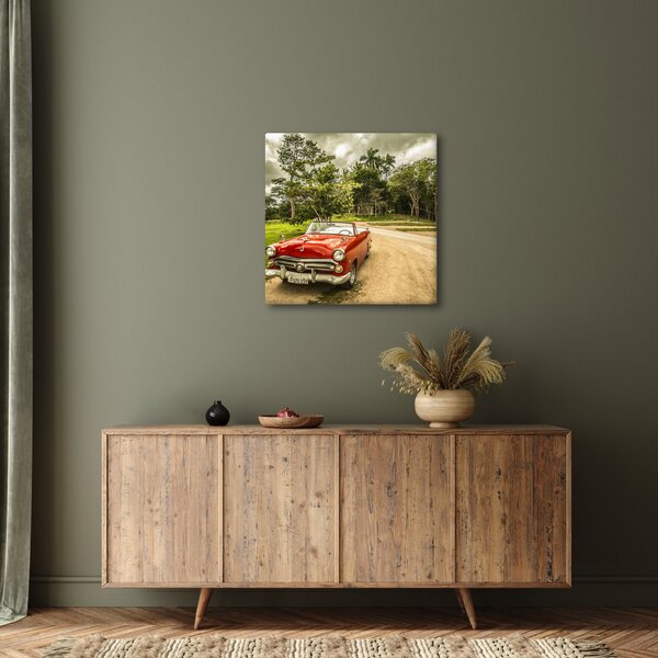 Obraz - auto veterán v přírodě (30x30 cm)
