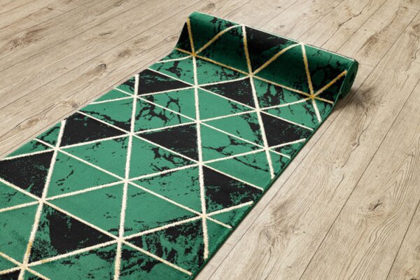 Běhoun EMERALD exkluzivní 1020 glamour, marmur, trojúhelníky zelený/zlatý