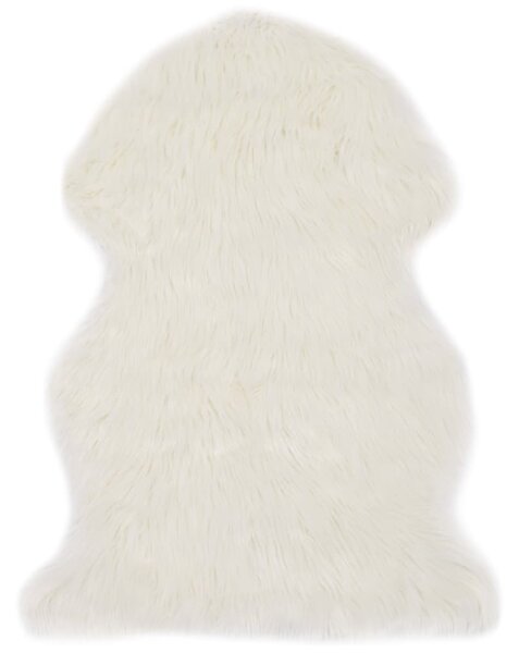 Koberec 60 x 90 cm umělá ovčí kůže bílý