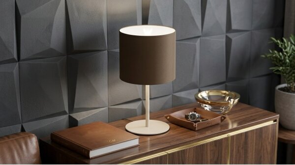 Stolní lampa ARDEN 1xE27/15W/230V béžová/hnědá
