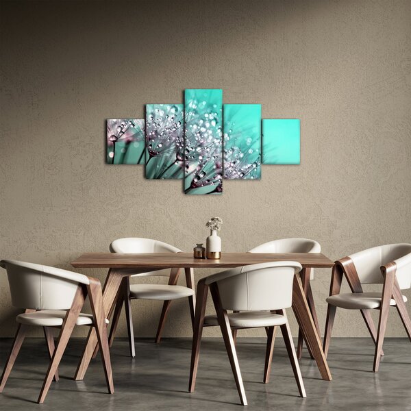 Obraz - orosená rostlina (125x70 cm)