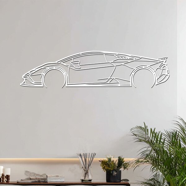 Dřevěný obraz Lamborghini Huracan | Rozměry (cm): 60x15 | Zvolte barvu dekoru: Ořech