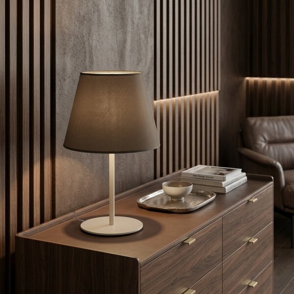 Stolní lampa ARDEN 1xE27/15W/230V béžová/hnědá