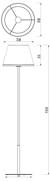 Stojací lampa ARDEN 1xE27/15W/230V béžová/hnědá