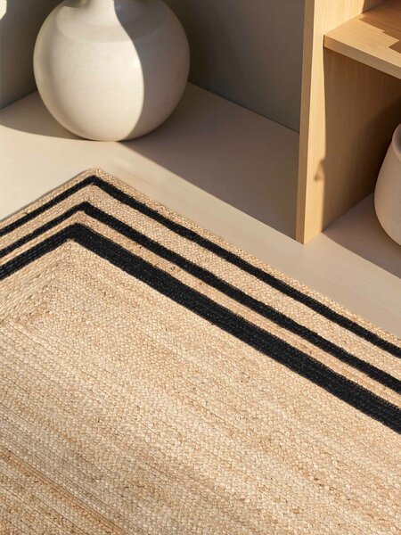 Hanse Home, Kusový koberec Looma 106302 Natural Gold Black, 120x170, béžová, chodba / předsíň