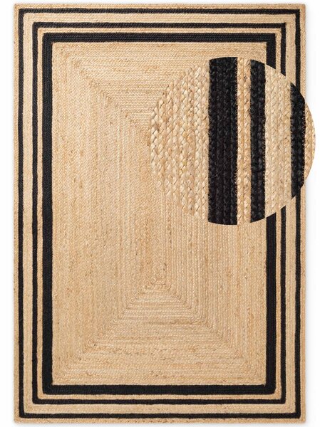 Hanse Home, Kusový koberec Looma 106302 Natural Gold Black, 120x170, béžová, chodba / předsíň